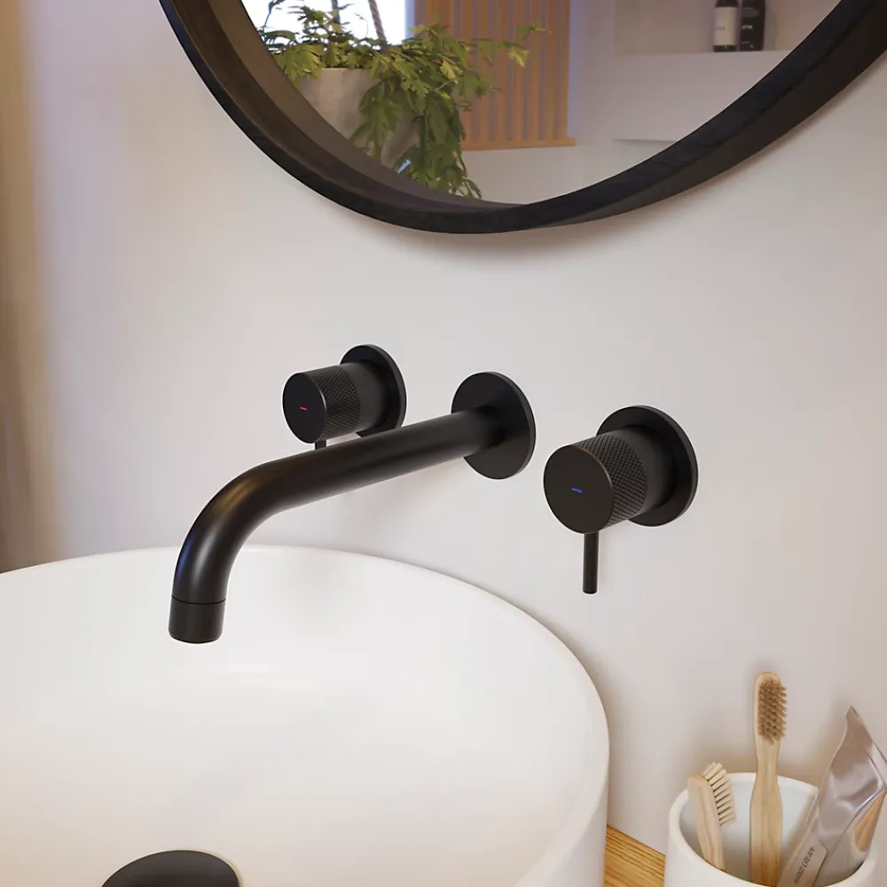 GoodHome Vasque à poser ronde céramique blanc mat Samal