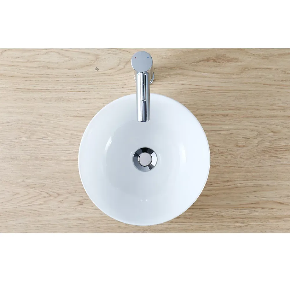 Vasque À Poser|Homesight Vasque à poser ronde céramique blanc brillant Ø30 x H.16 cm Ramy