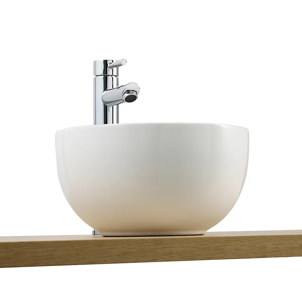 Vasque À Poser|Homesight Vasque à poser ronde céramique blanc brillant Ø30 x H.16 cm Ramy