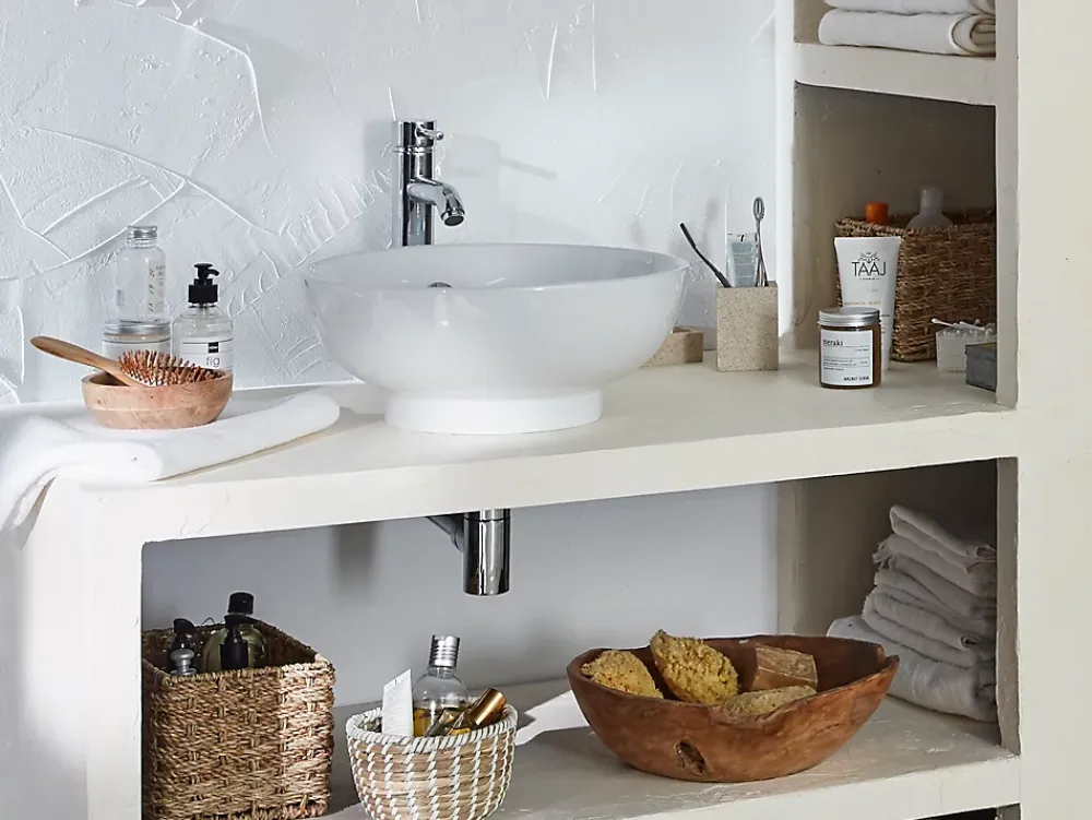 Vasque À Poser|GoodHome Vasque à poser ronde céramique blanche Nura