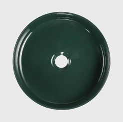 Homesight Vasque à poser ronde céramique vert sapin brillant Ø36 x H.12 cm Romeo