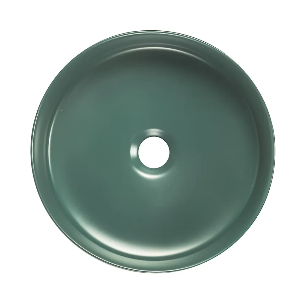 Vasque À Poser|Homesight Vasque à poser ronde céramique vert sapin mat Ø36 x H.12 cm Romeo