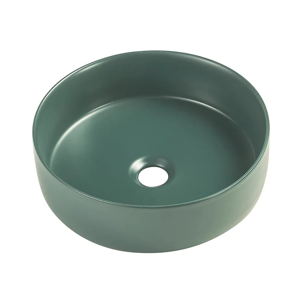 Vasque À Poser|Homesight Vasque à poser ronde céramique vert sapin mat Ø36 x H.12 cm Romeo