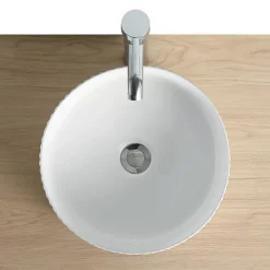 Homesight Vasque à poser ronde céramique blanc Linea