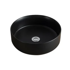 Homesight Vasque à poser ronde céramique noir mat Ø36 x H.12 cm Romeo
