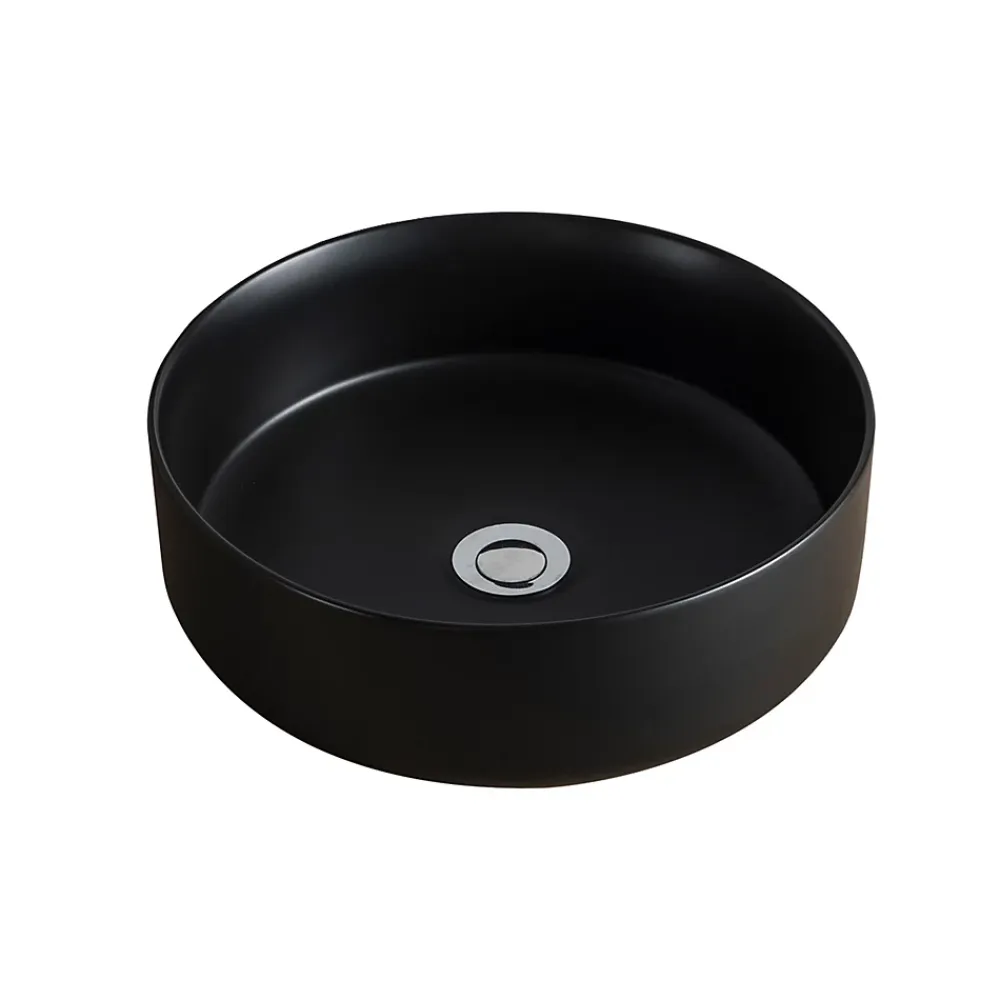 Homesight Vasque à poser ronde céramique noir mat Ø36 x H.12 cm Romeo