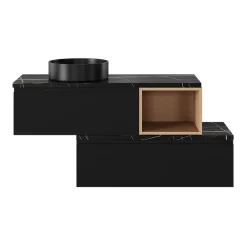 Vasque À Poser|GoodHome Vasque à poser ronde céramique noir mat Samal