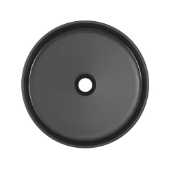 Vasque À Poser|GoodHome Vasque à poser ronde céramique noir mat Samal