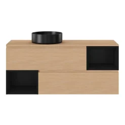 Vasque À Poser|GoodHome Vasque à poser ronde céramique noir mat Samal