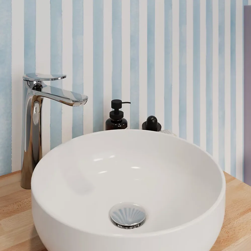 Vasque À Poser|GoodHome Vasque à poser ronde céramique blanc brillant Cavally