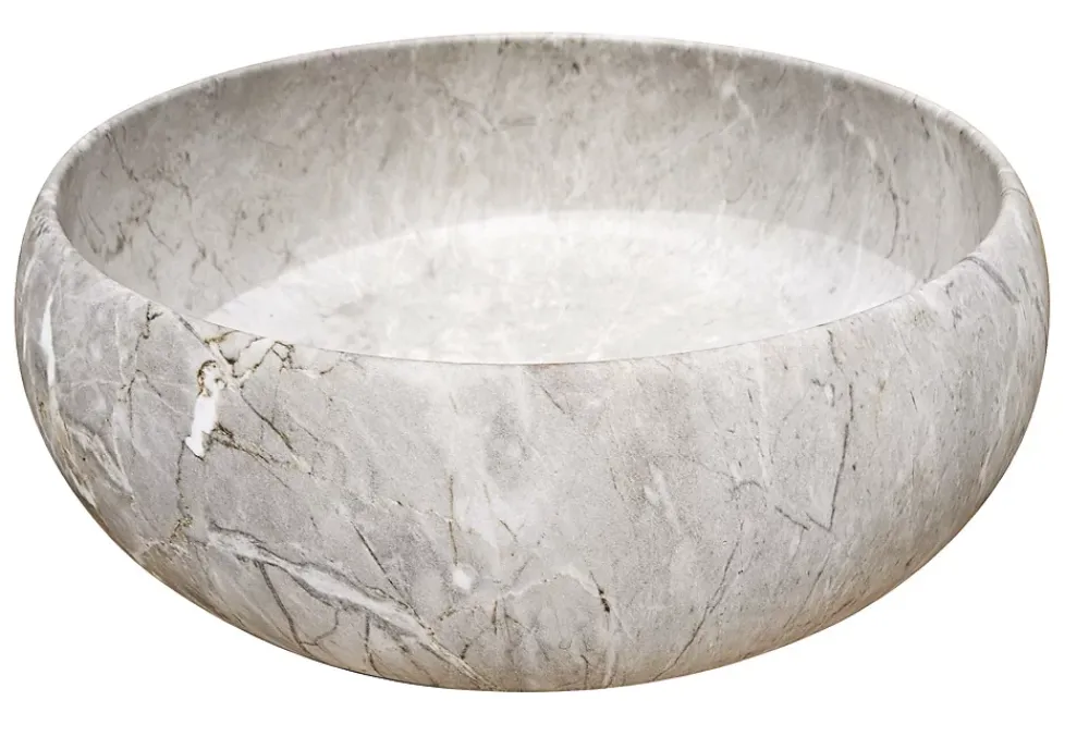 Ondee Vasque à poser ronde en céramique effet marbre gris Sora