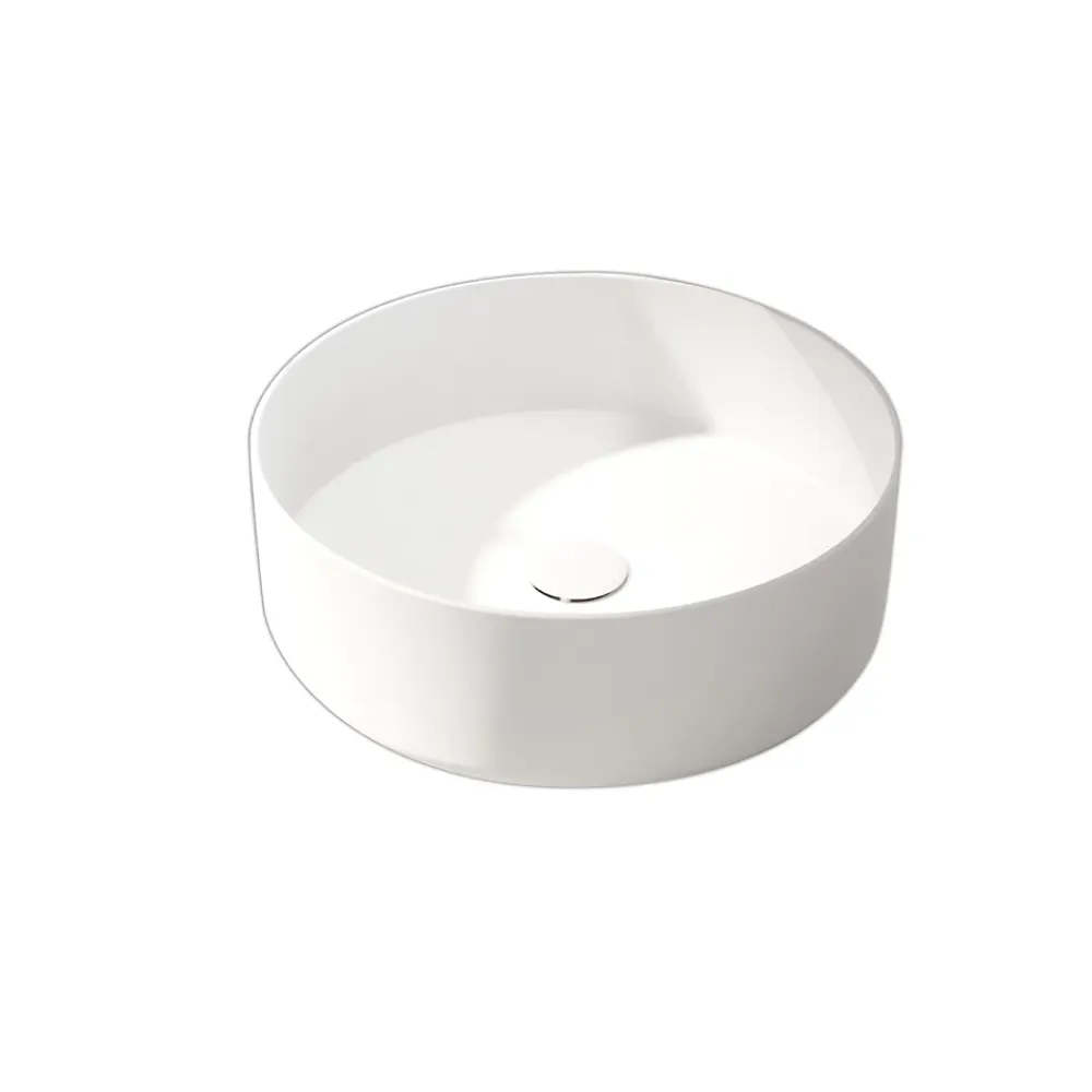 Vasque À Poser|Galedo Vasque à poser ronde en céramique blanc mat Ø36 x H.12 cm,