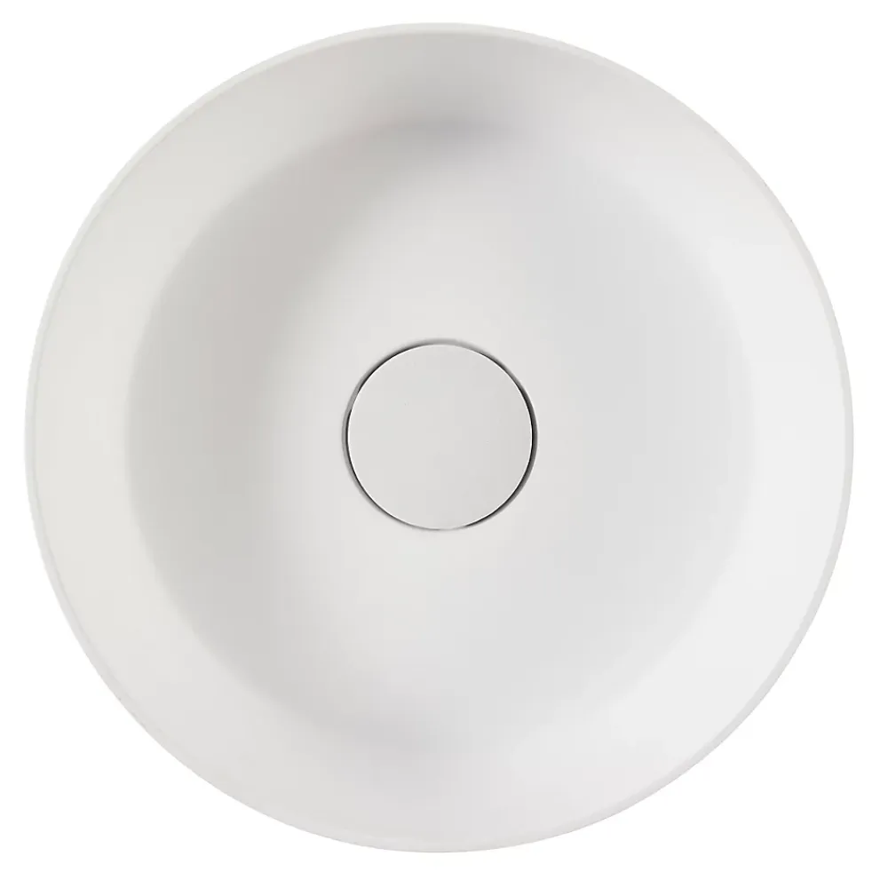 GoodHome Vasque à poser ronde en résine blanche Ø38 x H.12 cm Apanas