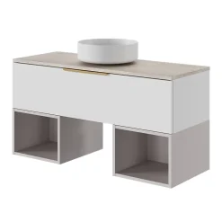 GoodHome Vasque à poser ronde en résine blanche Ø38 x H.12 cm Apanas