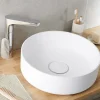GoodHome Vasque à poser ronde en résine blanc Apanas