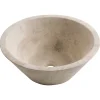 Vasque À Poser|Casa Linéa Vasque à poser ronde en travertin l.40,6xH.15 cm, Manon