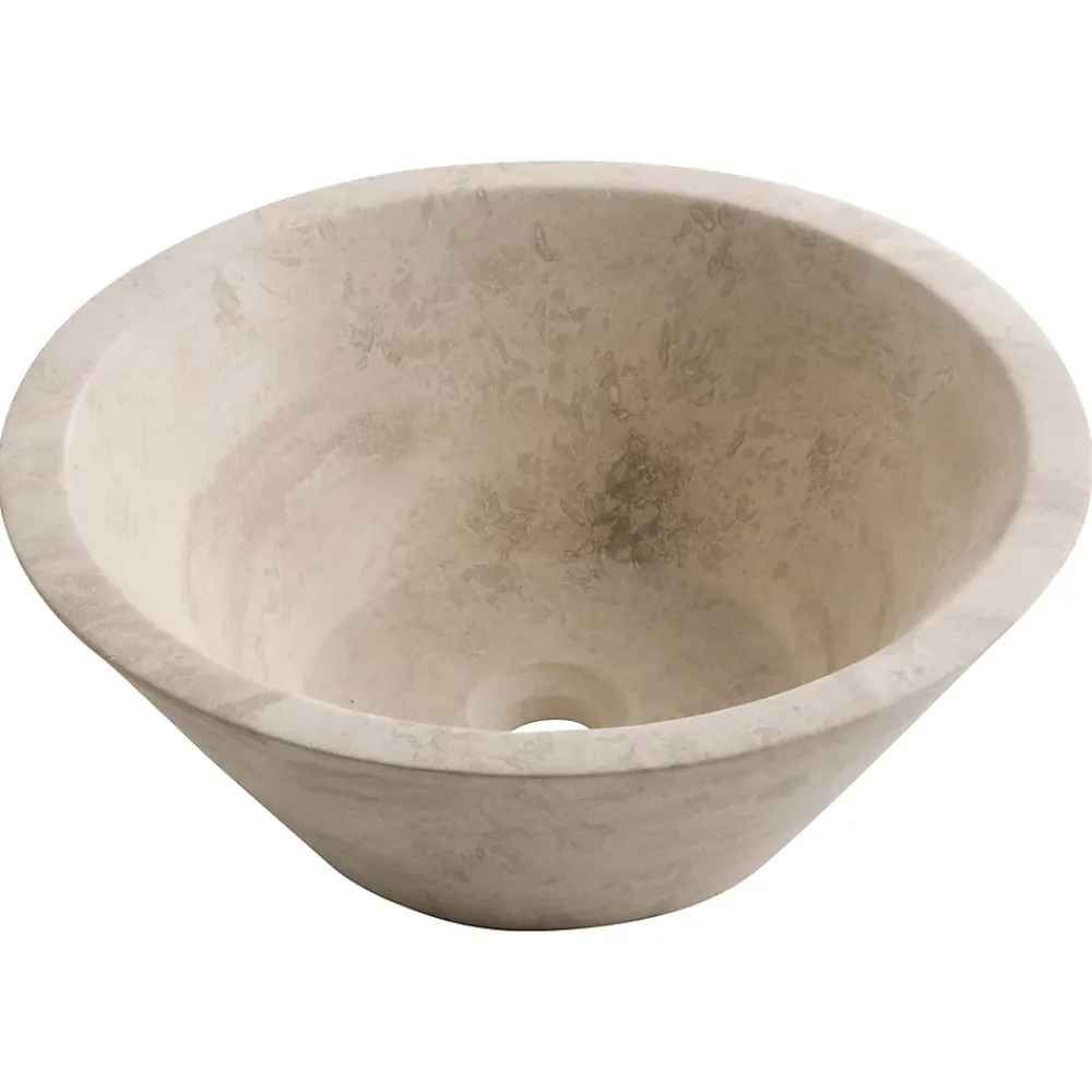 Vasque À Poser|Casa Linéa Vasque à poser ronde en travertin l.40,6xH.15 cm, Manon