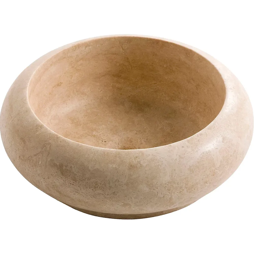 Casa Linéa Vasque à poser ronde en travertin l.40,6xH.15 cm, Carla
