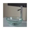 Vasque À Poser|Planète Bain Vasque à poser ronde petit diamètre 31 cm en verre transparent