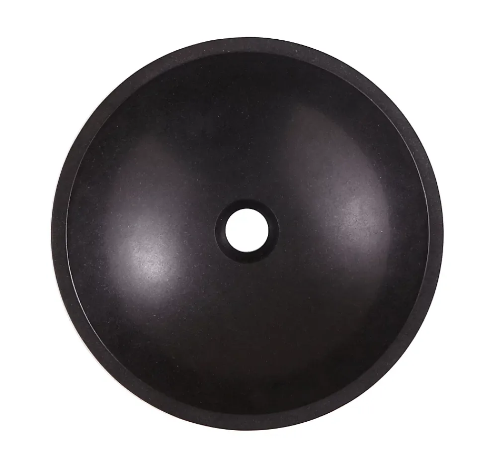 Vasque À Poser|GoodHome Vasque à poser ronde pierre naturelle noire Tumen