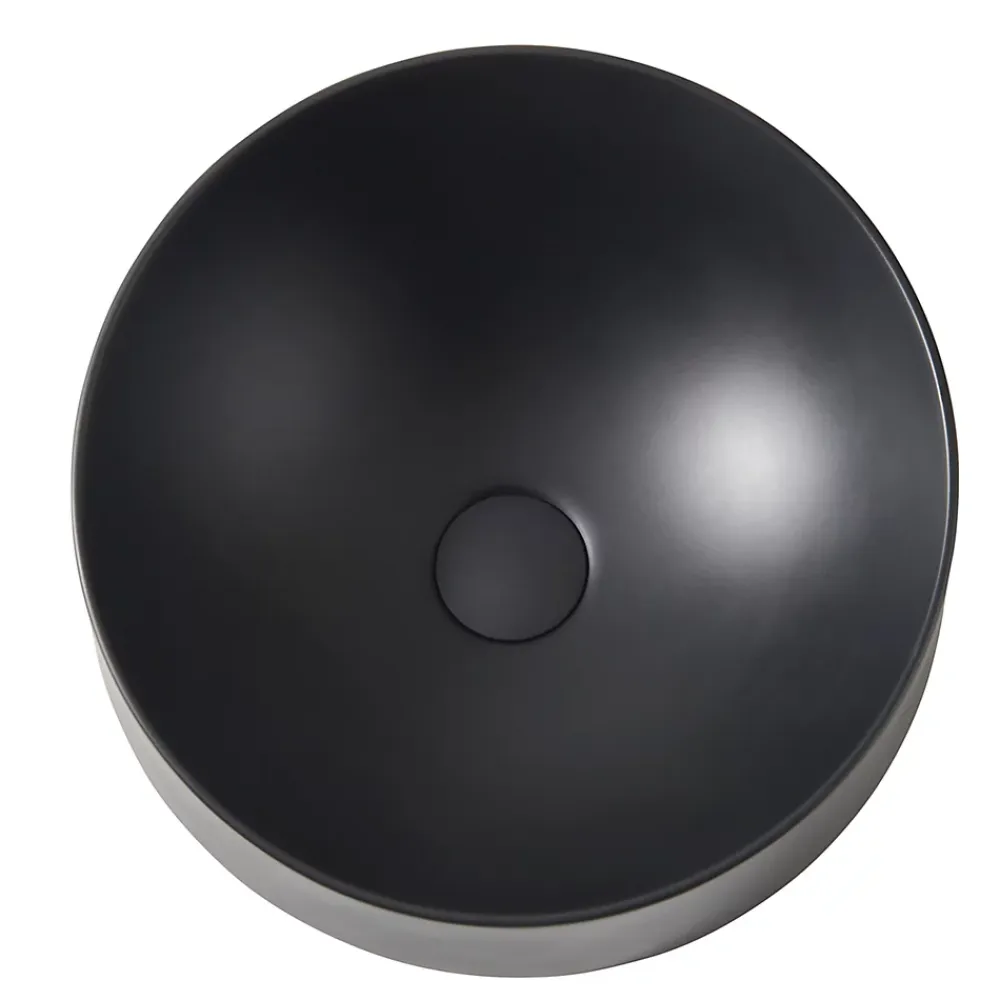Vasque À Poser|GoodHome Vasque à poser résine Allos Noir