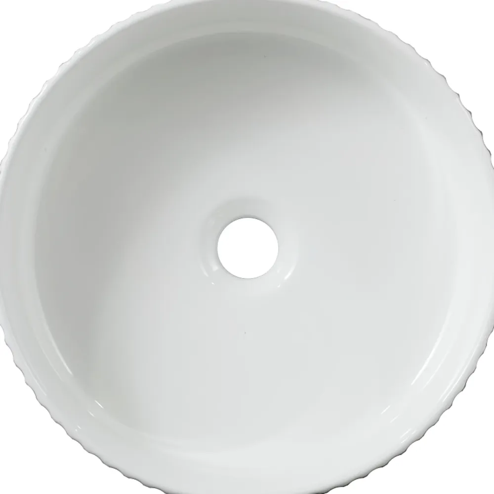Vasque À Poser|Planète Bain Vasque à poser striée Ania 36cm blanche