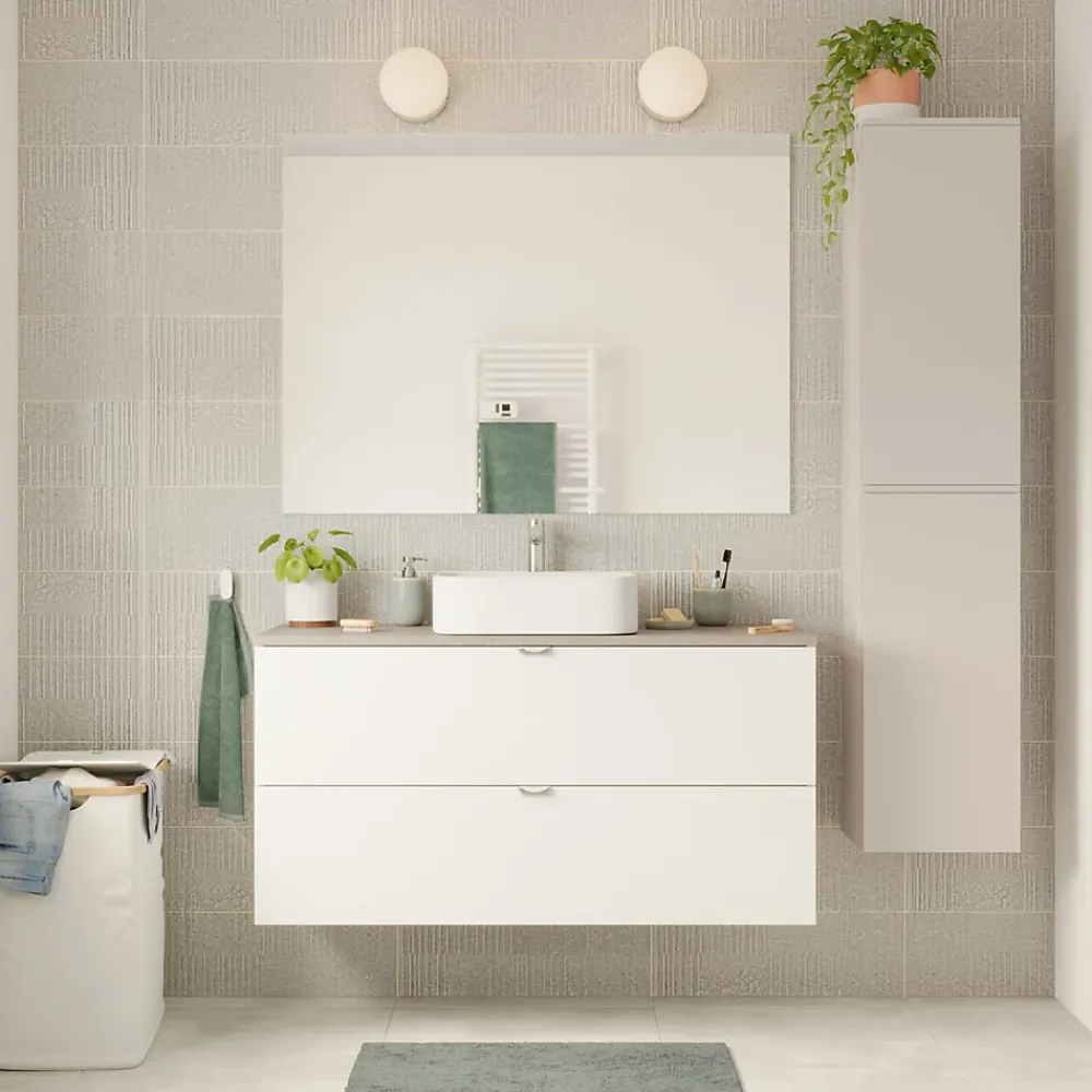 Vasque À Poser|GoodHome Vasque à poser Tekapo en résine blanc