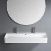 Vasque À Suspendre|Homesight Vasque à suspendre rectangulaire céramique blanc Malaga