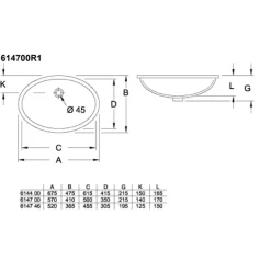 Villeroy & Boch Vasque 50 x 35 cm à encastrer par-dessous VILLEROY ET BOCH Evana