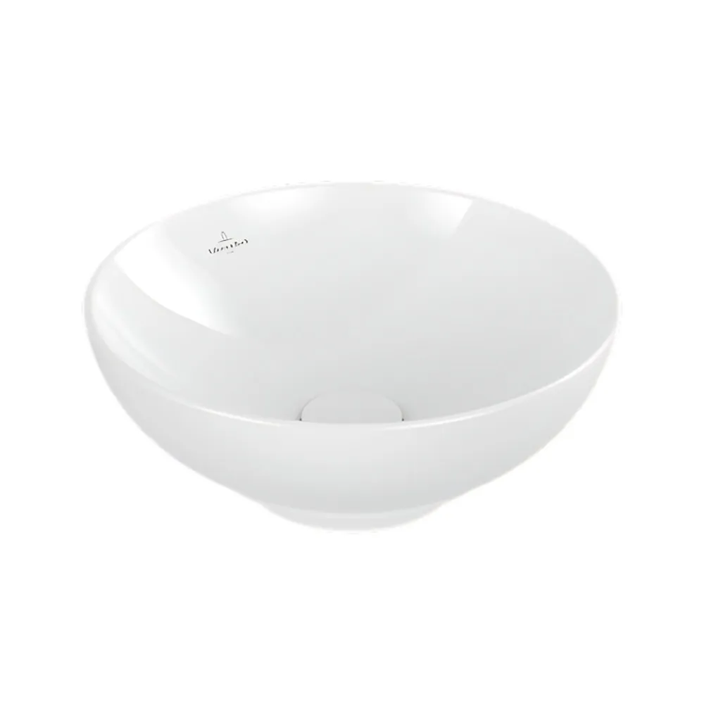 Plan Simple Vasque|Villeroy & Boch Vasque 38 x 38 ronde à poser VILLEROY ET BOCH Loop & Friends non meulé blanche sans trop plein