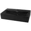 Vasque À Poser|Luxebath Vasque a poser carré noir lavabo ceramique salle de bain 605x365mm ML-Design