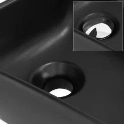 Vasque À Poser|Ml-Design Vasque a poser noir ceramique lave-main Evier pour salle de bain 450x270x130 mm