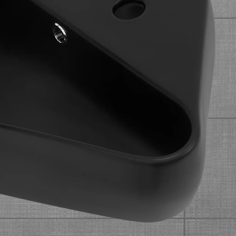 Vasque À Poser|Ml-Design Vasque a poser noir ceramique lave-main Evier pour salle de bain 450x270x130 mm