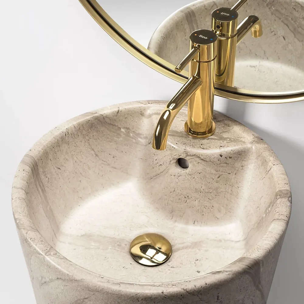 Rea Vasque Autoportante Blanka Natural Matt Beige Round