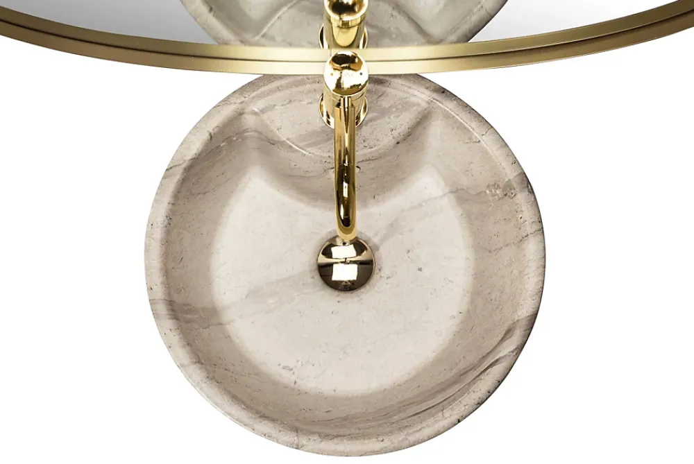 Rea Vasque Autoportante Blanka Natural Matt Beige Round