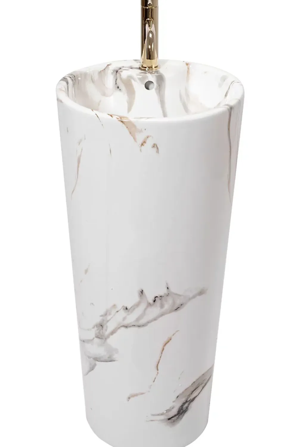 Lavabo|Rea Vasque Autoportante Blanka Marble White Round