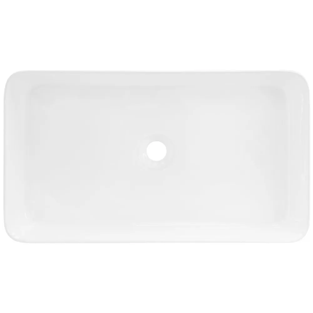 Vasque À Poser|Ml-Design Vasque blanc rectangulaire en ceramique lavabo lave-mains a poser 680x380x120 mm