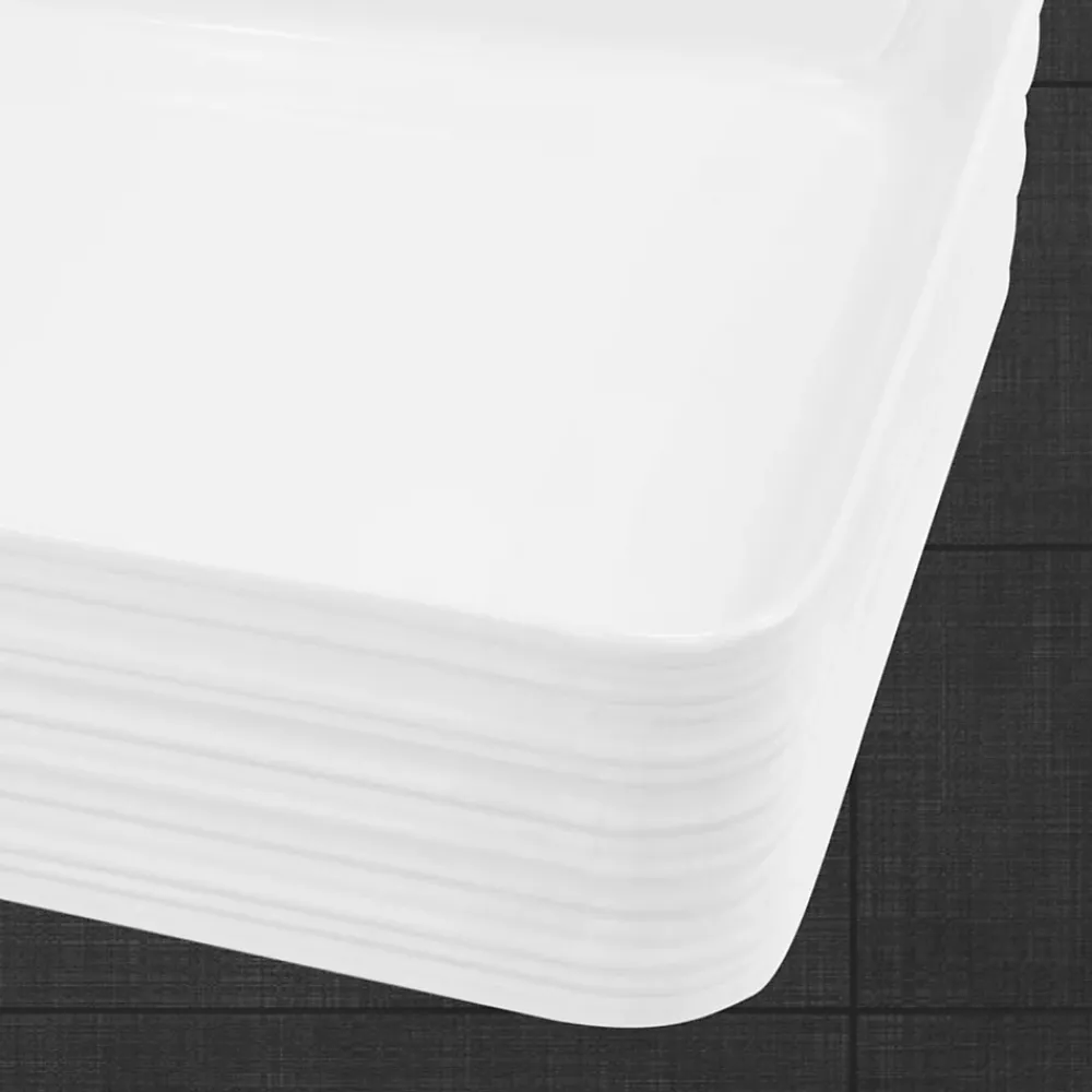 Vasque À Poser|Ml-Design Vasque blanc rectangulaire en ceramique lavabo lave-mains a poser 680x380x120 mm