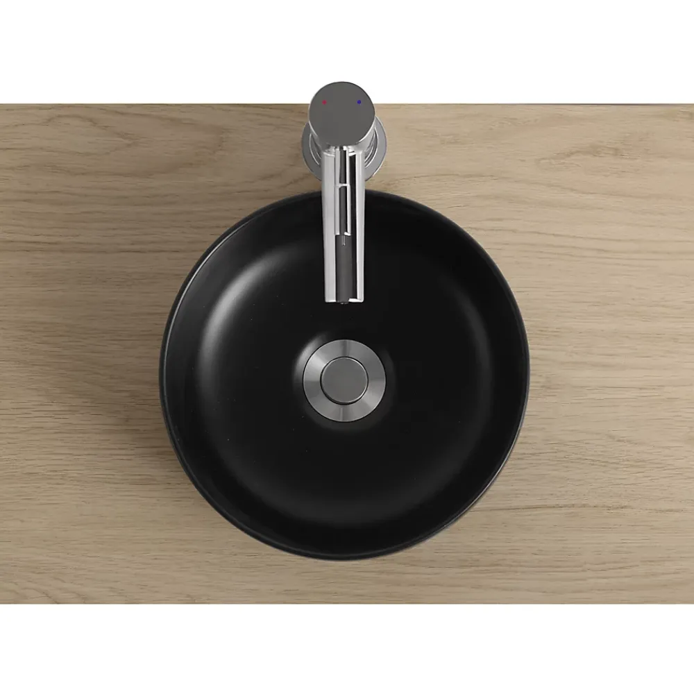 Vasque À Poser|Homesight Vasque bol en céramique diamètre 26 x H.12 cm, noir,