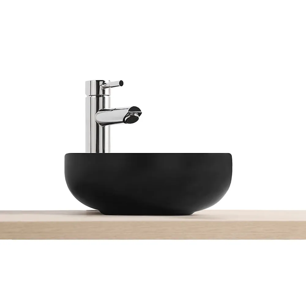 Vasque À Poser|Homesight Vasque bol en céramique diamètre 26 x H.12 cm, noir,