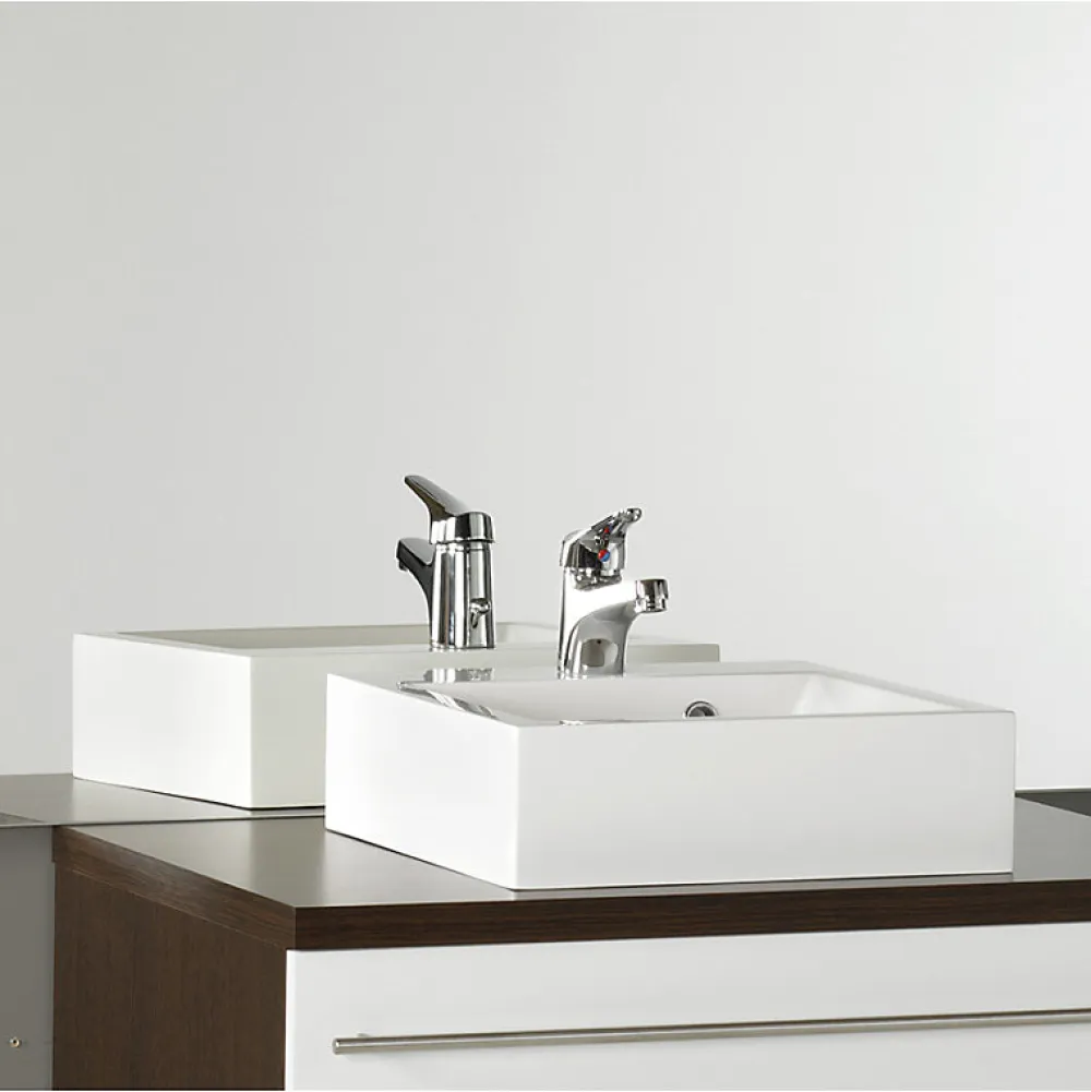 Cuisibane Vasque carrée à poser RESICUB 40 cm - blanc