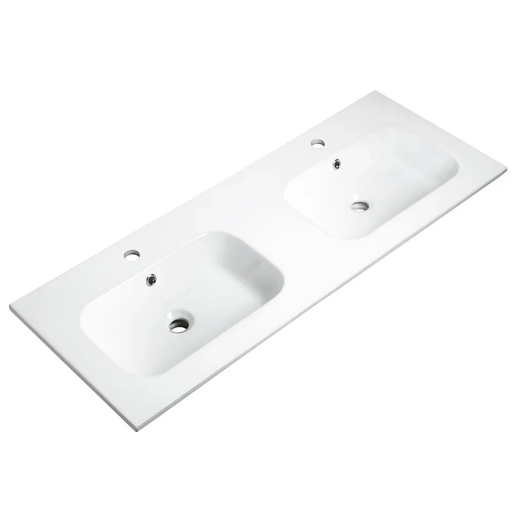 Plan Double Vasque|Bain-Bain Vasque céramique 120Cm KALI -