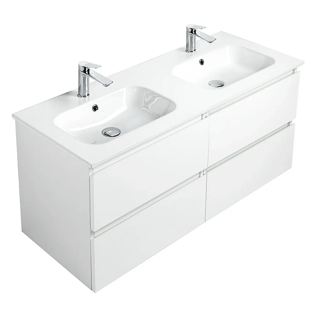 Plan Double Vasque|Bain-Bain Vasque céramique 120Cm KALI -