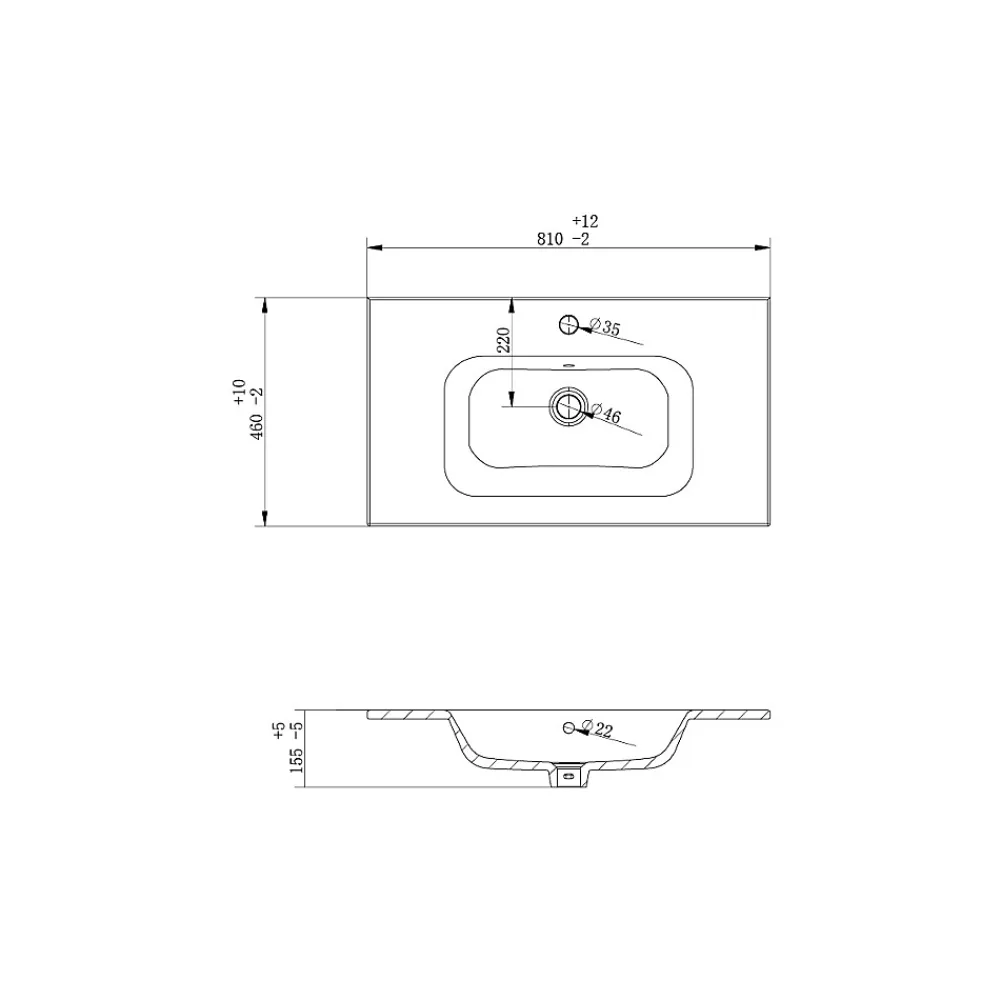 Bain-Bain Vasque céramique 80Cm KALI -