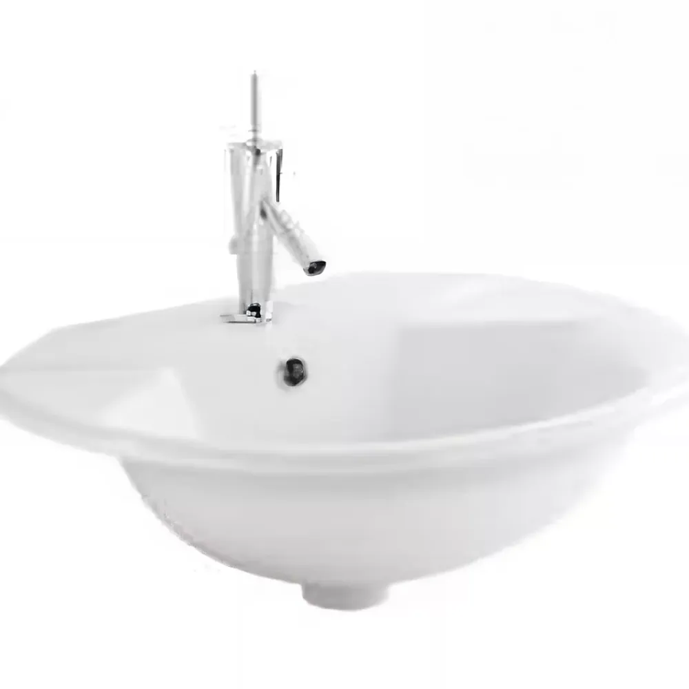 Vasque À Encastrer|Sanindusa Vasque céramique traditionnelle a encastrer Jade blanc