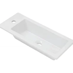 Vasque À Encastrer|Sanindusa Vasque céramique traditionnelle a encastrer par dessus rectangulaire Alicante 600 blanc