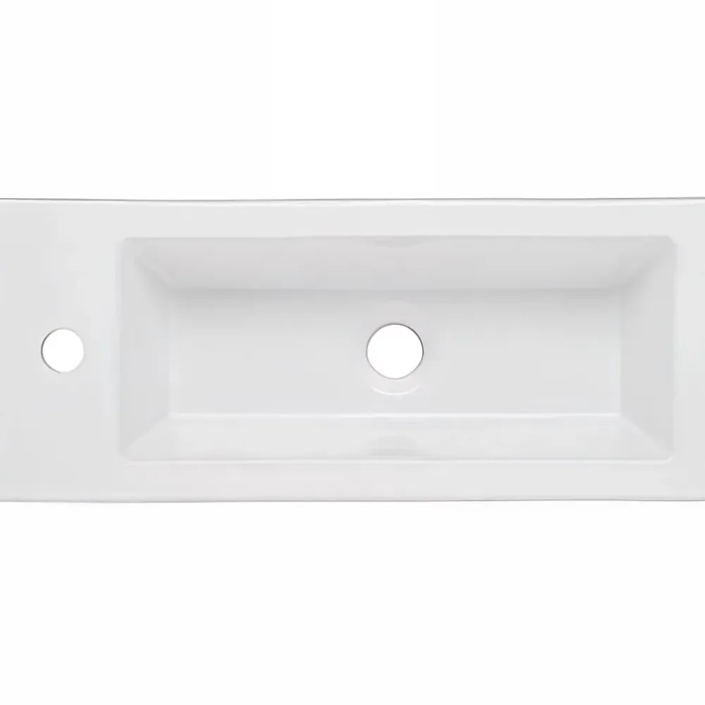 Vasque À Encastrer|Sanindusa Vasque céramique traditionnelle a encastrer par dessus rectangulaire Alicante 600 blanc