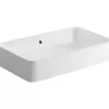 Vasque À Encastrer|Sanindusa Vasque céramique traditionnelle rectangulaire a poser sur plan 60x35 Sanlife blanc