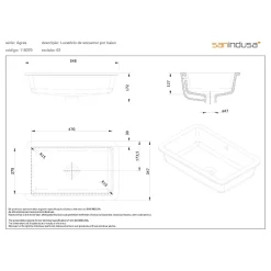 Sanindusa Vasque céramique traditionnelle encastrer par dessous Agres blanc