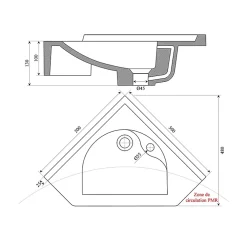 Plan Vasque Lave-Mains|Cuisibane Vasque d'angle suspendue RESIANGLE- 50x50cm